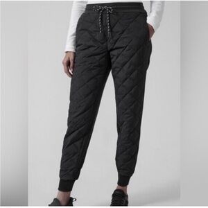 Athleta Apres Ski Down Quilted Black Jogger Pants Size 12